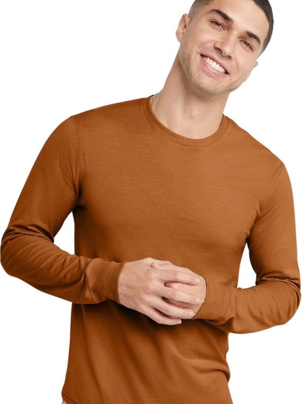 BRAND NEW Hanes Brand 6 oz. 100% Cotton Long Sleeve T-Shirt Mens